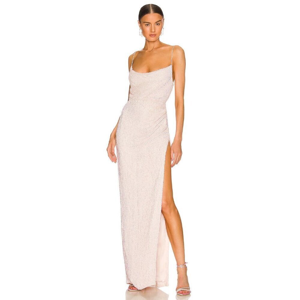 retrofete Katya Sequin Evening Gown Dress Taffy Pink Womens Size Small